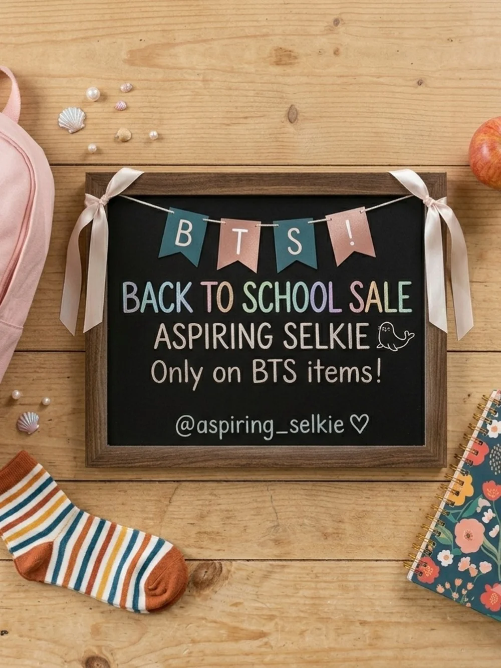 Chalkboard Back to School Sale Sign - Multicolor Text